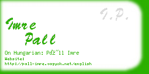 imre pall business card